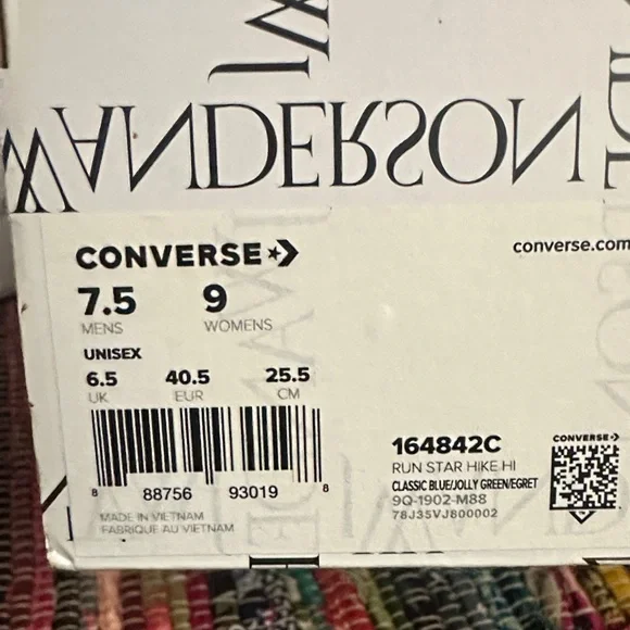 JW Anderson Converse High Top Platform Sneakers in Pink & Green - NWT Rare! - Picture 7 of 7